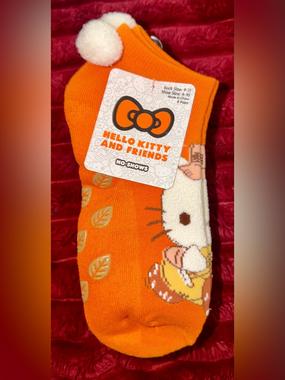 Hello Kitty Orange No-Show Socks